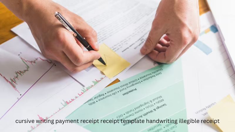 cursive writing payment receipt receipt template handwriting illegible receipt
