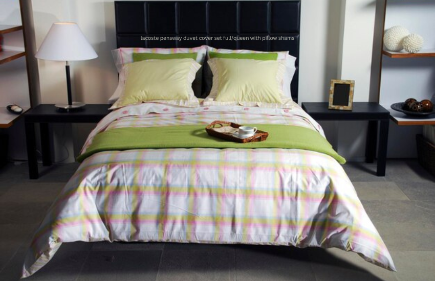 lacoste pensway duvet cover set full/queen with pillow shams 